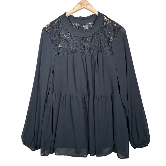 TORRID Black Lace Chiffon Overlay Blouse - Picture 15 of 15